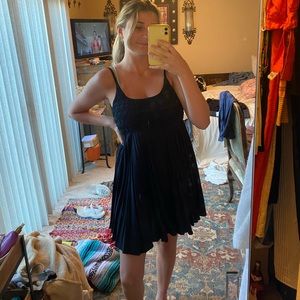 Black beachy dress with crochet details